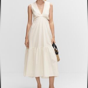 Elegant Cream Sleeveless Dress